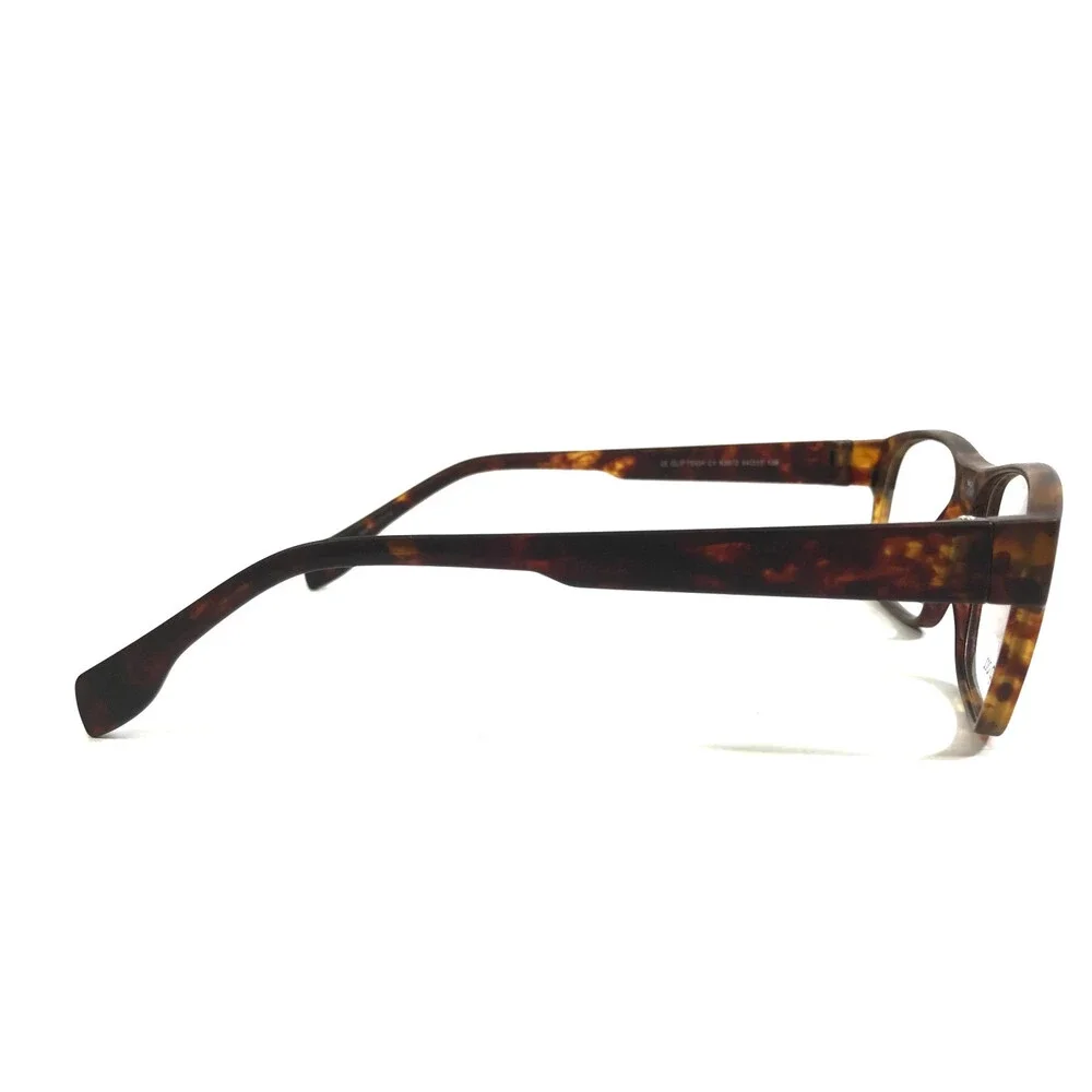Clip Tech Eyeglasses Frames K3872 C1 Tortoise Brown Rectangle Full Rim 54-17-138